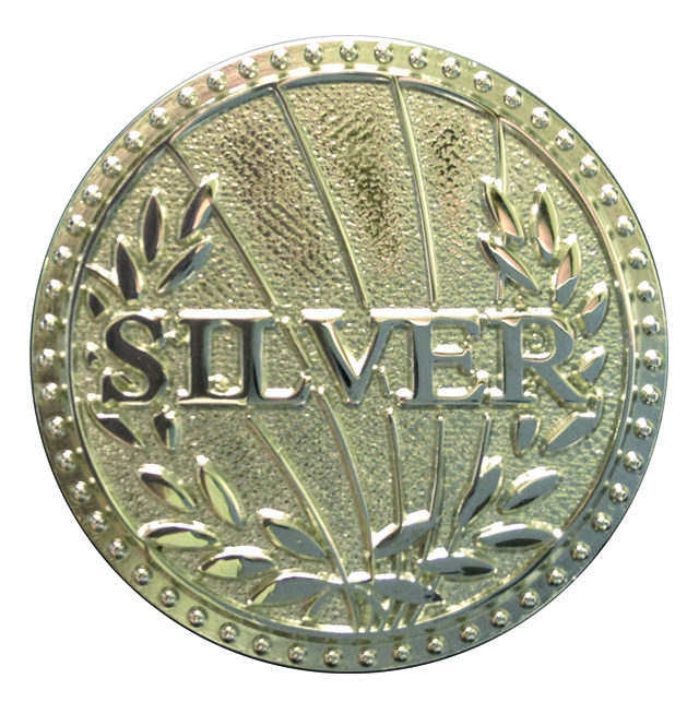 Silver award badge (pack of 5)