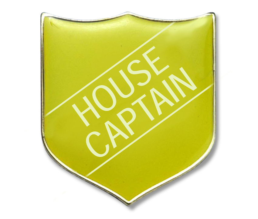HOUSE CAPTAIN classic shield badge (pack of 5) - Yellow