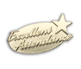 Gold Excellent Attendance badge (pack of 5)