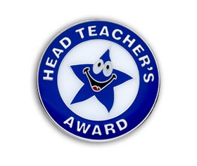 HEADTEACHER'S AWARD enamel badge (pack of 5) - Blue