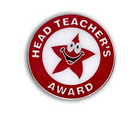 HEADTEACHER'S AWARD enamel badge (pack of 5) - Red