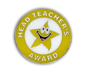 HEADTEACHER'S AWARD enamel badge (pack of 5) - Yellow