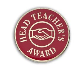 CLASSIC HEADTEACHER'S AWARD enamel badge (pack of 5) - Red