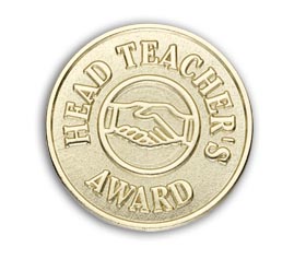 CLASSIC HEADTEACHER'S AWARD enamel badge (pack of 5) - Gold
