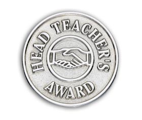 CLASSIC HEADTEACHER'S AWARD enamel badge (pack of 5) - Silver