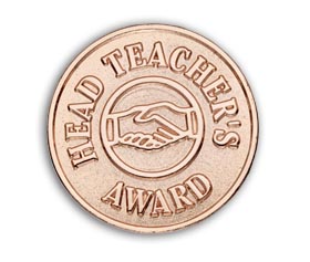 CLASSIC HEADTEACHER'S AWARD enamel badge (pack of 5) - Bronze