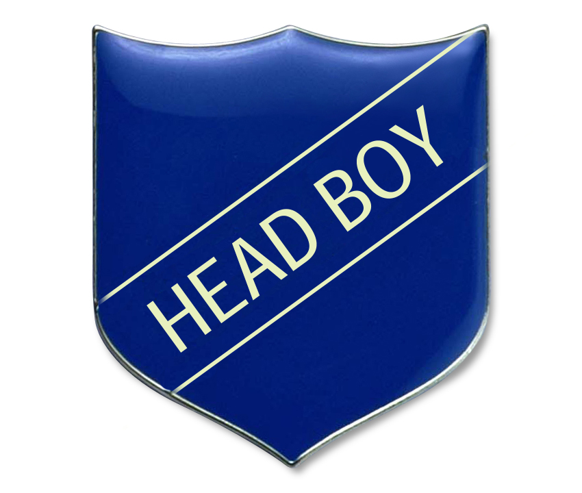 HEAD BOY classic shield badge (pack of 5) - Blue