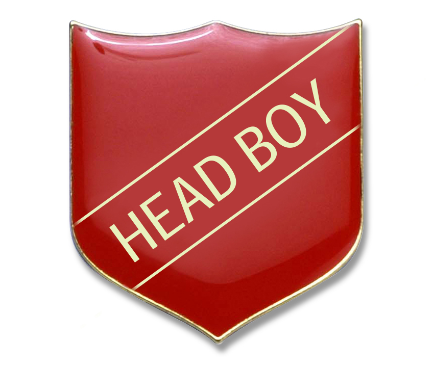 HEAD BOY classic shield badge (pack of 5) - Red
