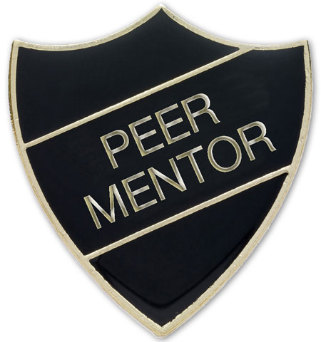PEER MENTOR badge black and gold (pack of 5)