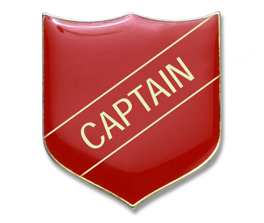 CAPTAIN badge red (pack of 5)