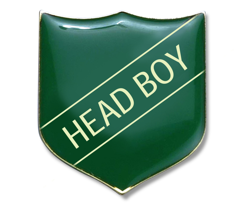 HEAD BOY classic shield badge (pack of 5) - Green