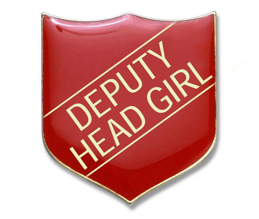 DEPUTY HEAD GIRL classic shield badge (pack of 5) - Red