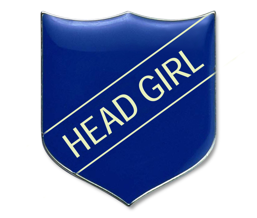 HEAD GIRL classic shield badge (pack of 5) - Blue