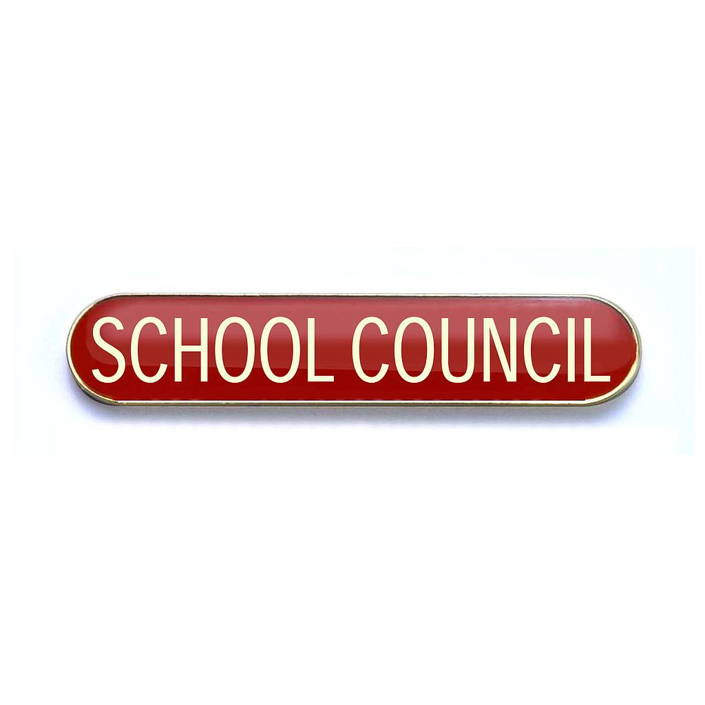 SCHOOL COUNCIL bar badge (Pack of 5) - Red