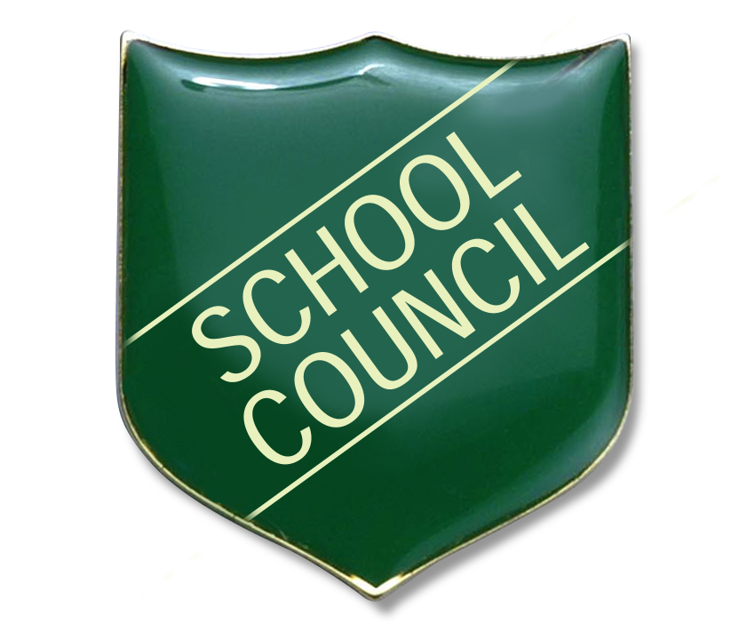 SCHOOL COUNCIL classic shield badge (Pack of 5) - Green