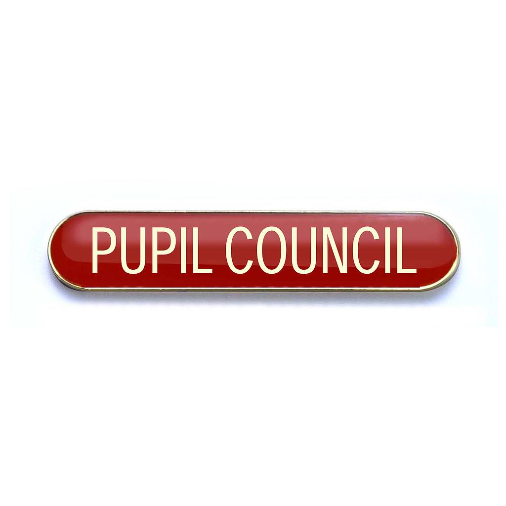 PUPIL COUNCIL bar badge (pack of 5) - Red