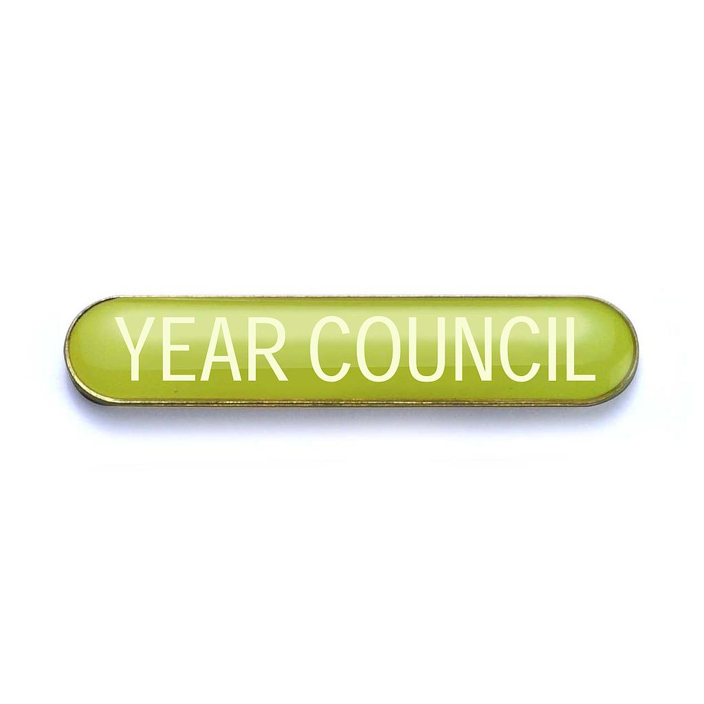 YEAR COUNCIL badge yellow (pack of 5)