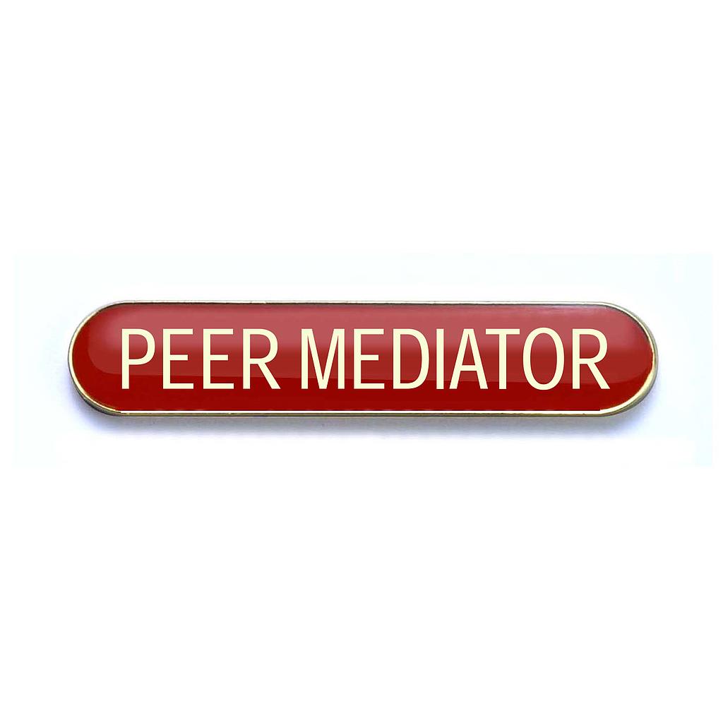 PEER MEDIATOR badge red (pack of 5)