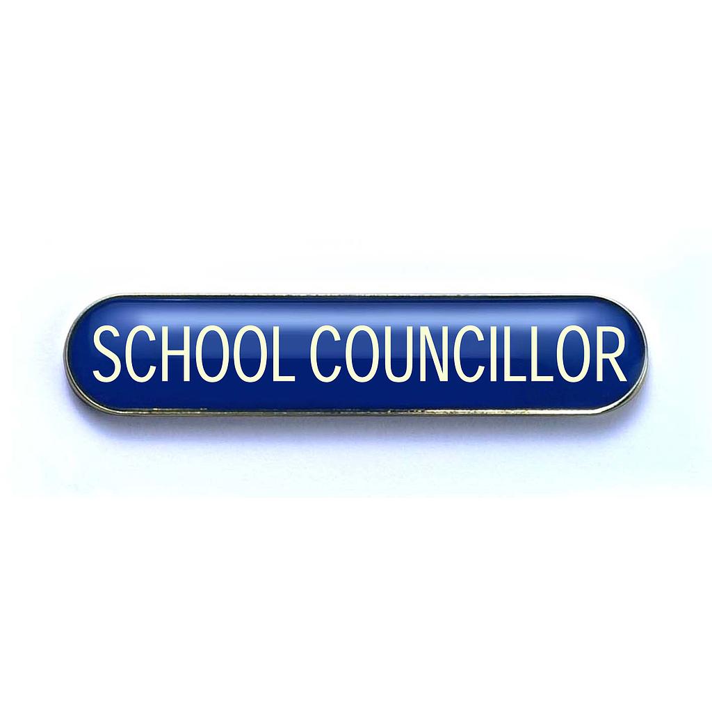 SCHOOL COUNCILLOR badge blue (pack of 5)