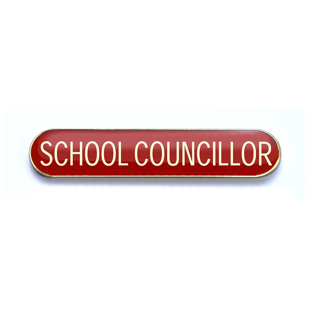 SCHOOL COUNCILLOR badge red (pack of 5)
