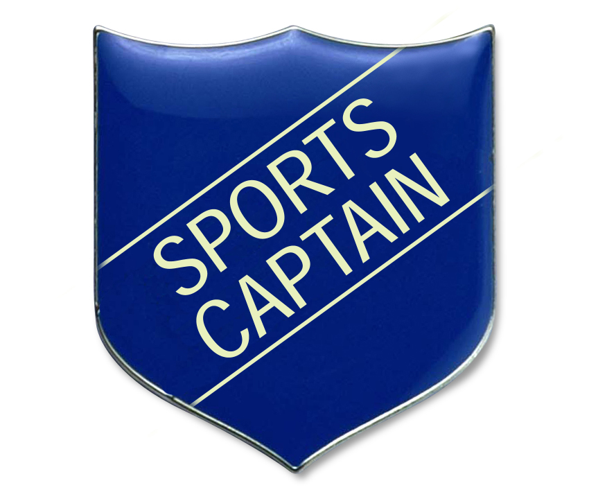 Sports Captain Enamel Badge Blue (Pack of 5)