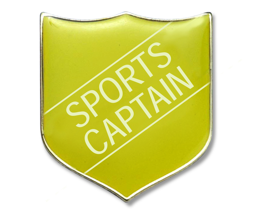 SPORTS CAPTAIN classic shield badge (pack of 5) - Yellow