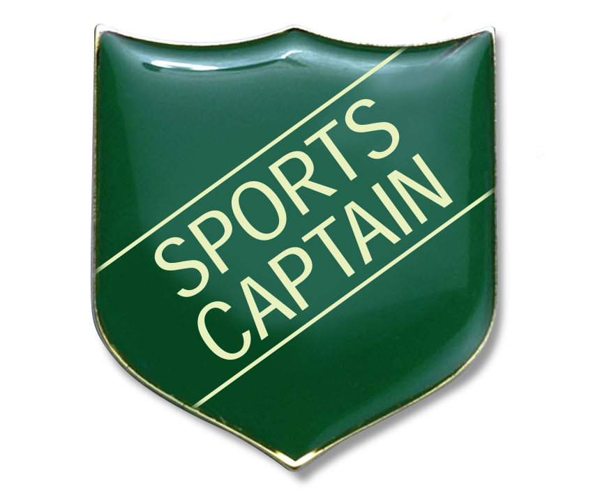 SPORTS CAPTAIN classic shield badge (pack of 5) - Green
