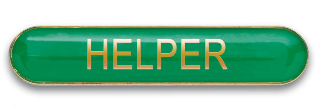 HELPER badge green (pack of 5)