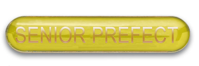 SENIOR PREFECT bar badge (pack of 5) - Yellow