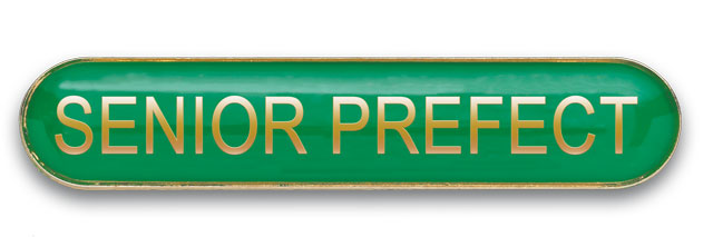 SENIOR PREFECT badge green (pack of 5)
