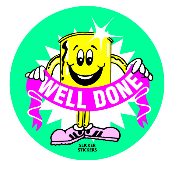 Well Done' sticker