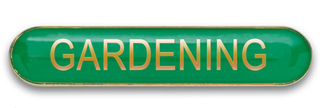 GARDENING badge green (pack of 5)