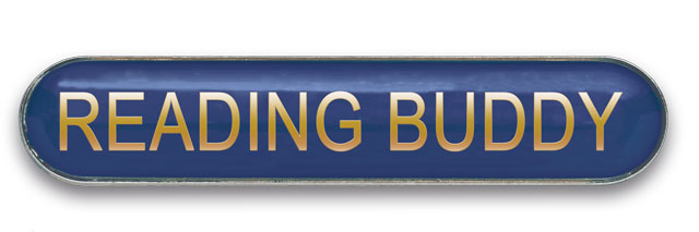 READING BUDDY badge blue (pack of 5)