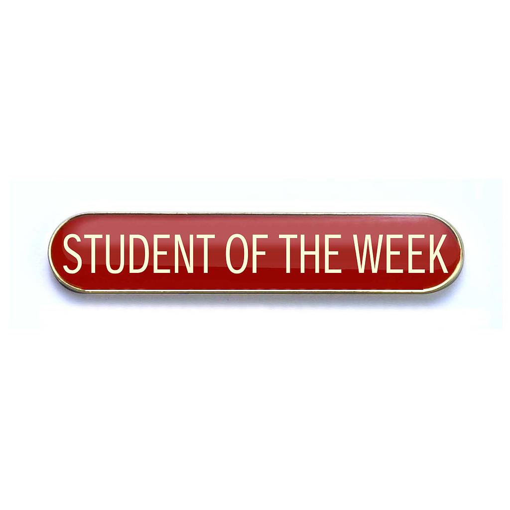 STUDENT OF THE WEEK badge red (pack of 5)
