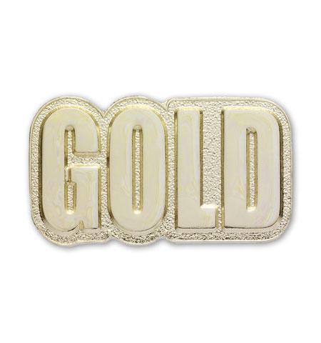 GOLD Shaped badge  (pack of 5)