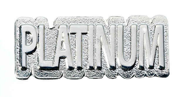 PLATINUM Shaped badge (pack of 5)