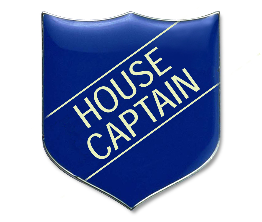 HOUSE CAPTAIN classic shield badge (pack of 5) - Blue