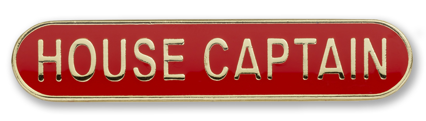 HOUSE CAPTAIN bar badge (pack of 5) - Red