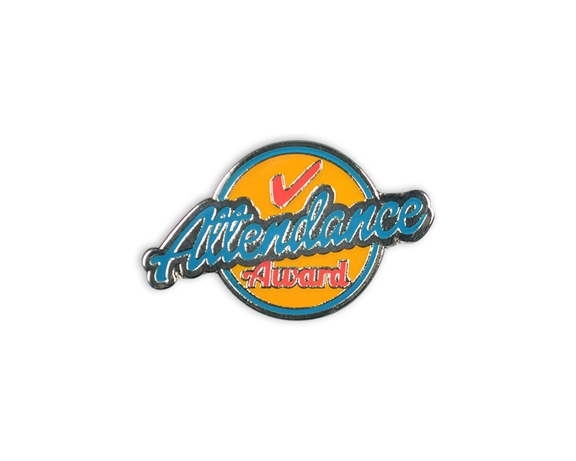 Attendance Award - retro badge (pack of 5)