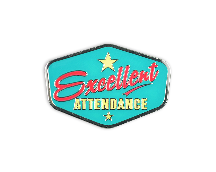 Excellent Attendance - retro badge (pack of 5)