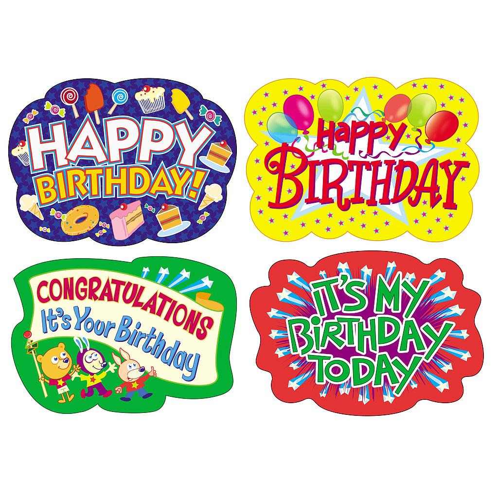 Happy birthday' mixed shape stickers