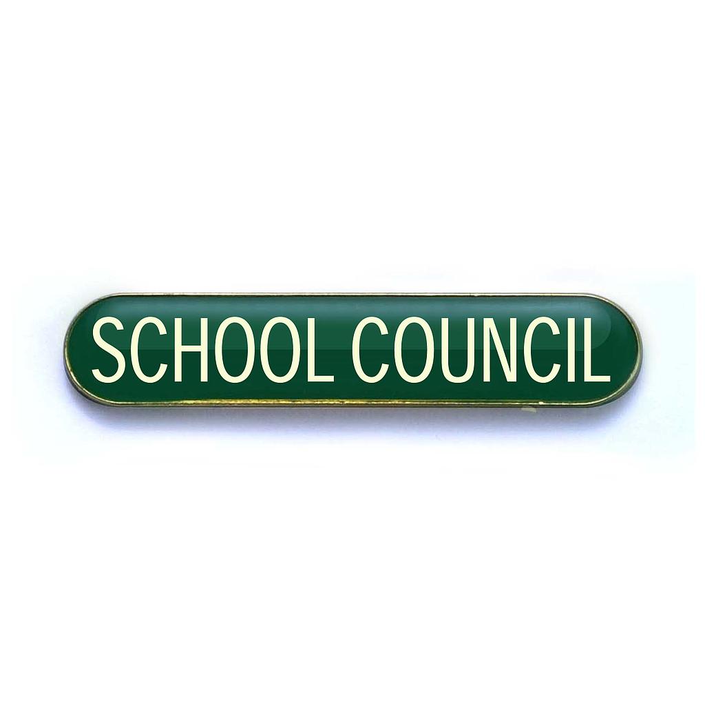 SCHOOL COUNCIL bar badge (Pack of 5) - Green