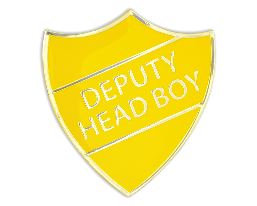DEPUTY HEAD BOY shield badge (pack of 5) - Yellow
