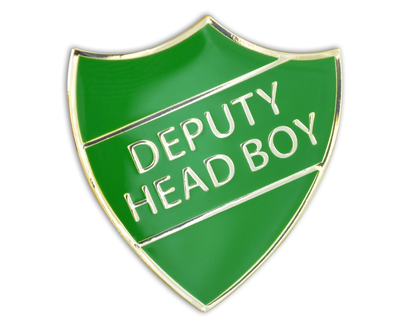DEPUTY HEAD BOY green and gold badge (pack of 5)