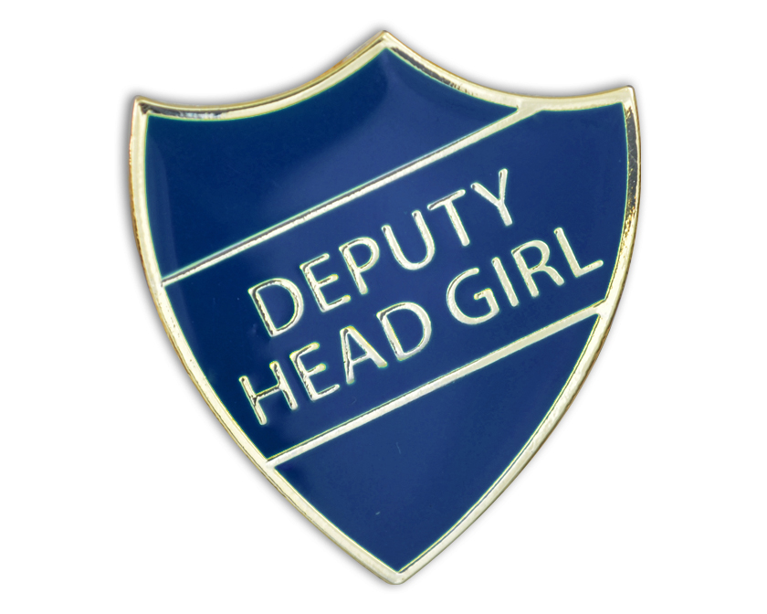 DEPUTY HEAD GIRL blue and gold badge (pack of 5)