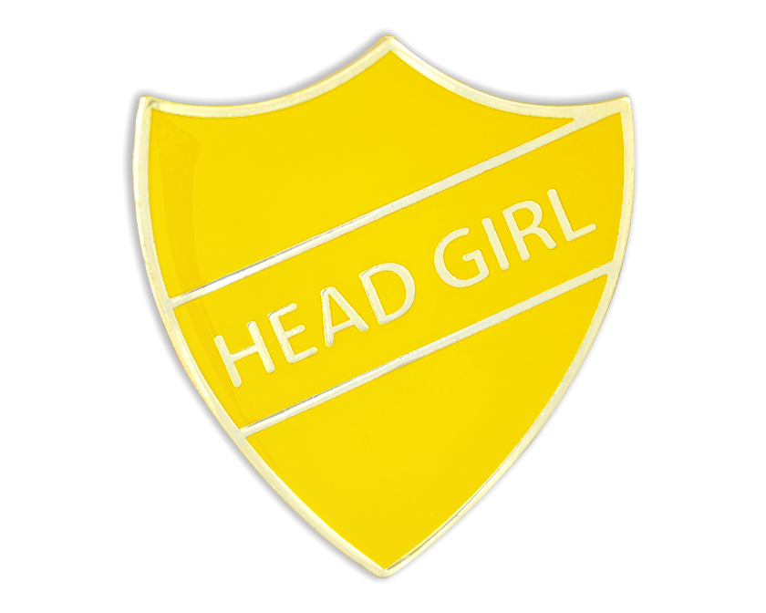 HEAD GIRL shield badge (pack of 5) - Yellow
