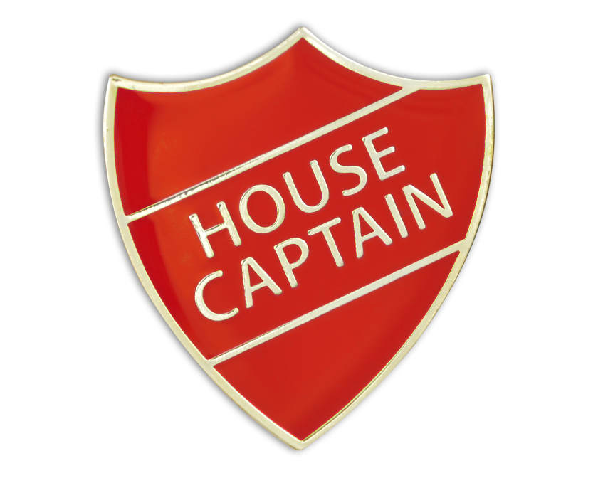HOUSE CAPTAIN shield badge (pack of 5) - Red