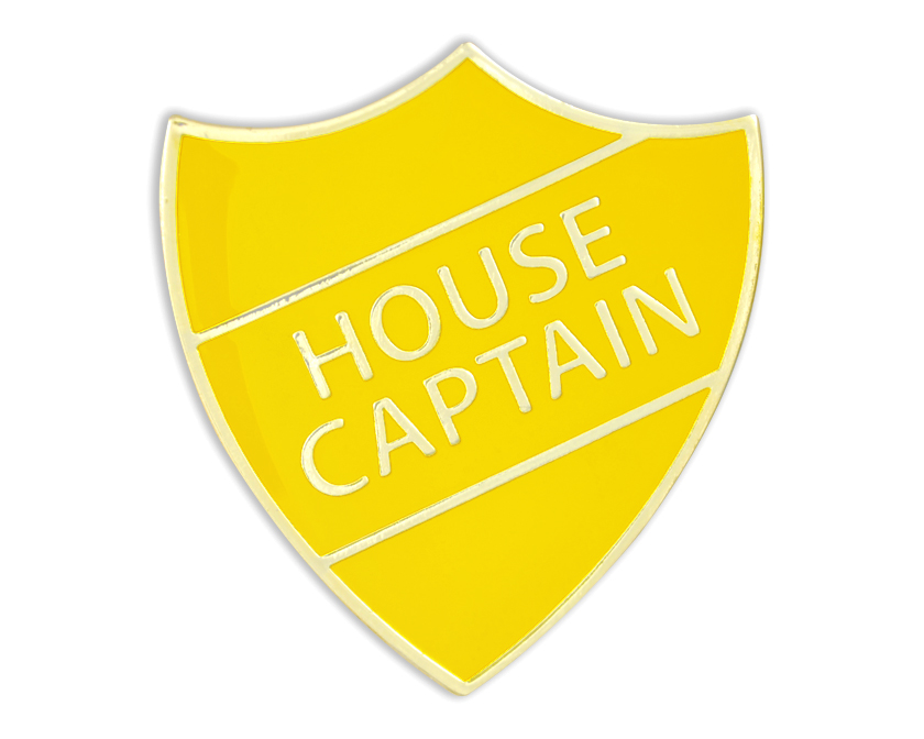 HOUSE CAPTAIN shield badge (pack of 5) - Yellow