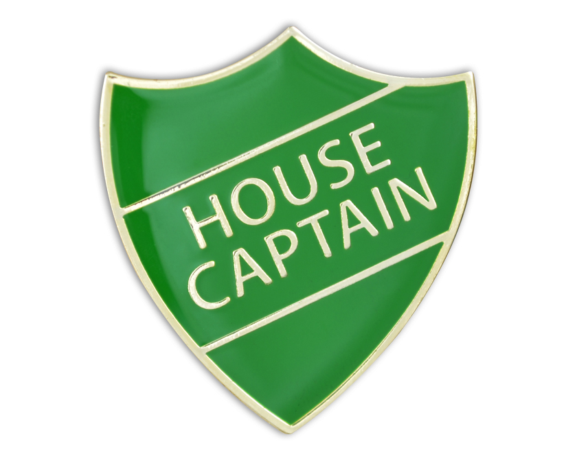 HOUSE CAPTAIN shield badge (pack of 5) - Green