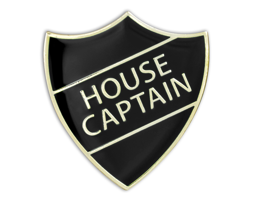 HOUSE CAPTAIN shield badge (pack of 5) - Black